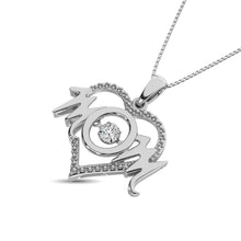 Cargar imagen en el visor de la galería, Sterling Silver Mom Moving Diamond Accent Pendant