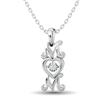 Cargar imagen en el visor de la galería, Diamond Shimmering MOM Pendant 1/50 ct tw in Sterling Silver