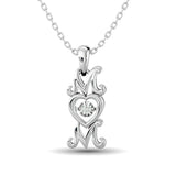 Diamond Shimmering MOM Pendant 1/50 ct tw in Sterling Silver