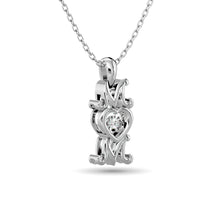 Load image into Gallery viewer, Diamond Shimmering MOM Pendant 1/50 ct tw in Sterling Silver