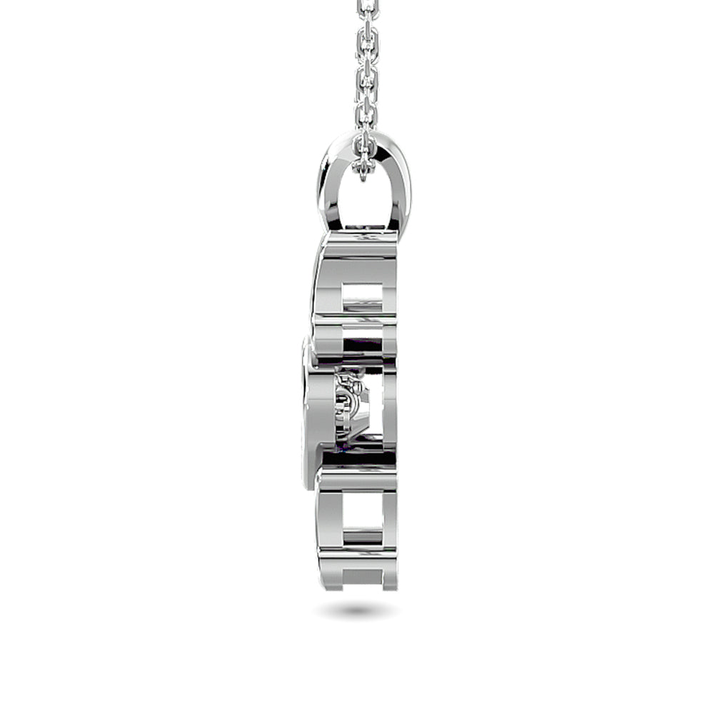 Diamond Shimmering MOM Pendant 1/50 ct tw in Sterling Silver