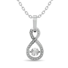 Cargar imagen en el visor de la galería, Diamond Shimmering Infinity Pendant 1/50 ct tw in Sterling Silver