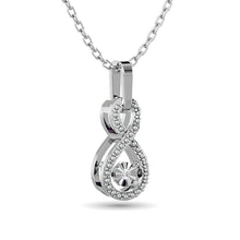 Cargar imagen en el visor de la galería, Diamond Shimmering Infinity Pendant 1/50 ct tw in Sterling Silver