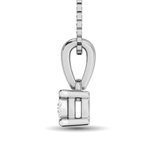 Cargar imagen en el visor de la galería, 10K White Gold 1/10 Ct.Tw.Diamond Solitaire Pendant