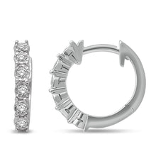 Cargar imagen en el visor de la galería, 14K White Gold 1/5 Ct.Tw.Diamond Huggie Earrings