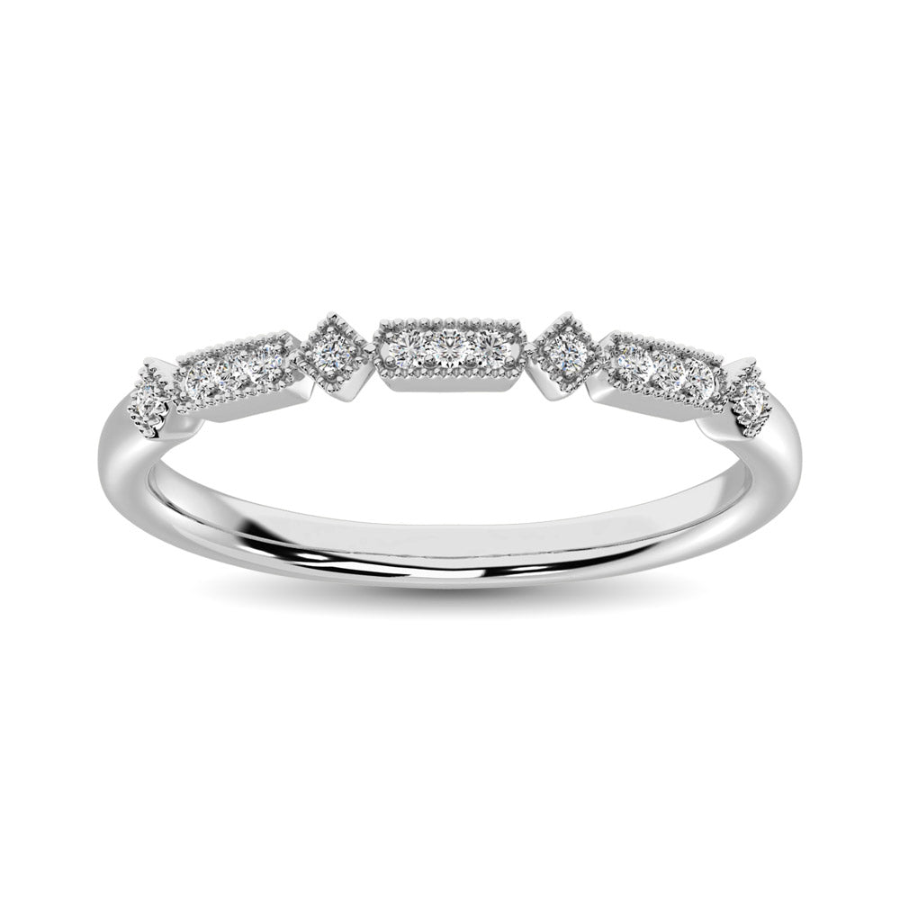 14K White Gold 1/20 Ct.Tw.Diamond Stackable Band