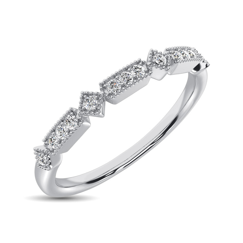 14K White Gold 1/20 Ct.Tw.Diamond Stackable Band