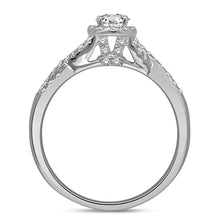 Cargar imagen en el visor de la galería, 14K White Gold 1/2 Ct.Tw.Diamond Halo Engagement Ring