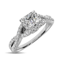 Cargar imagen en el visor de la galería, 14K White Gold 1/2 Ct.Tw.Diamond Halo Engagement Ring