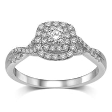 Cargar imagen en el visor de la galería, 14K White Gold 1/2 Ct.Tw.Diamond Halo Engagement Ring