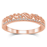 14K Rose Gold 1/20 Ct.Tw.Diamond Stackable Band