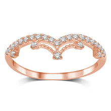 Cargar imagen en el visor de la galería, 14K Rose Gold 1/5 Ct.Tw.Diamond Stackable Band