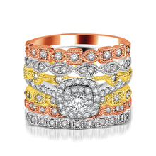 Cargar imagen en el visor de la galería, 14K White Gold 1/5 Ct.Tw.Diamond Stackable Band