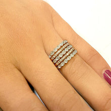 Cargar imagen en el visor de la galería, 14K White Gold 1/5 Ct.Tw.Diamond Stackable Band