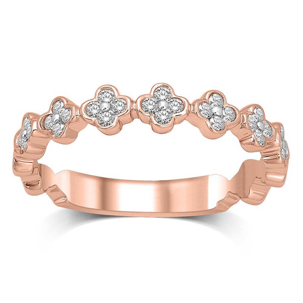 14K Rose Gold 1/4 Ct.Tw.Diamond Stackable Band