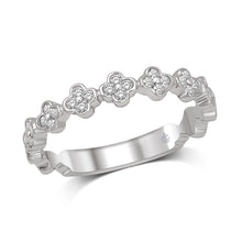 Cargar imagen en el visor de la galería, 14K White Gold 1/4 Ct.Tw.Diamond Stackable Band