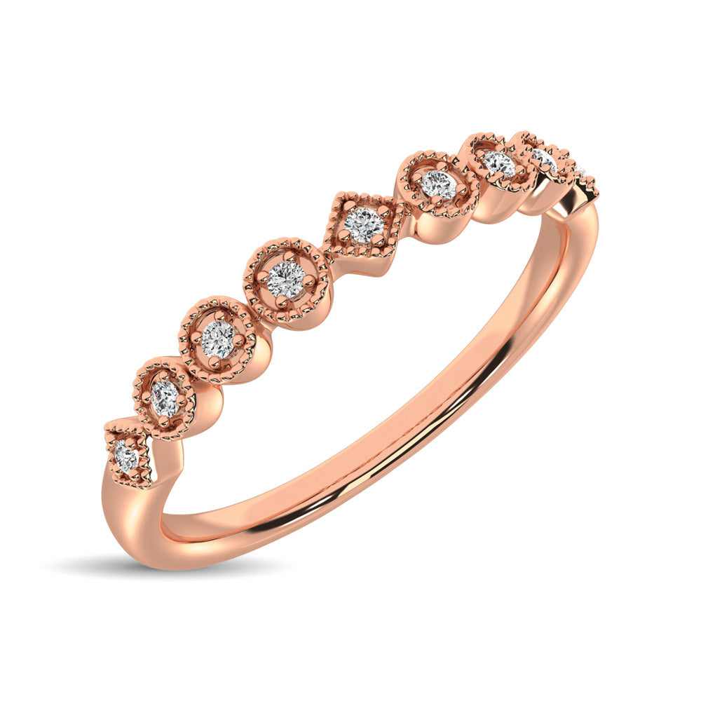 14K Rose Gold 1/20 Ct.Tw. Diamond Stackable Band