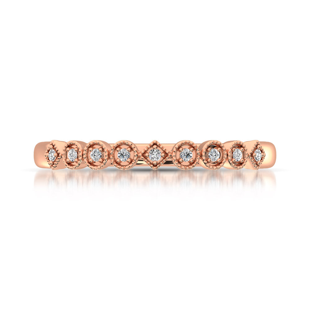 14K Rose Gold 1/20 Ct.Tw. Diamond Stackable Band