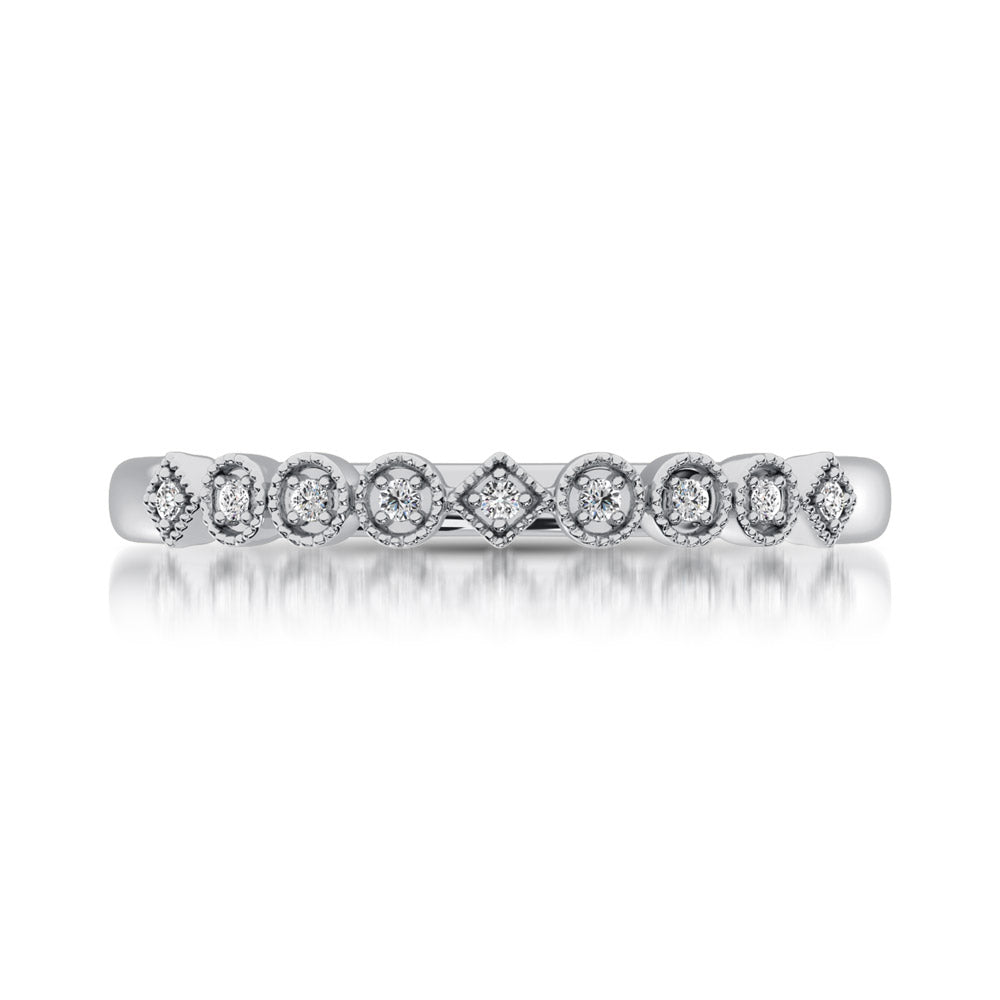 14K White Gold 1/20 Ct.Tw. Diamond Stackable Band