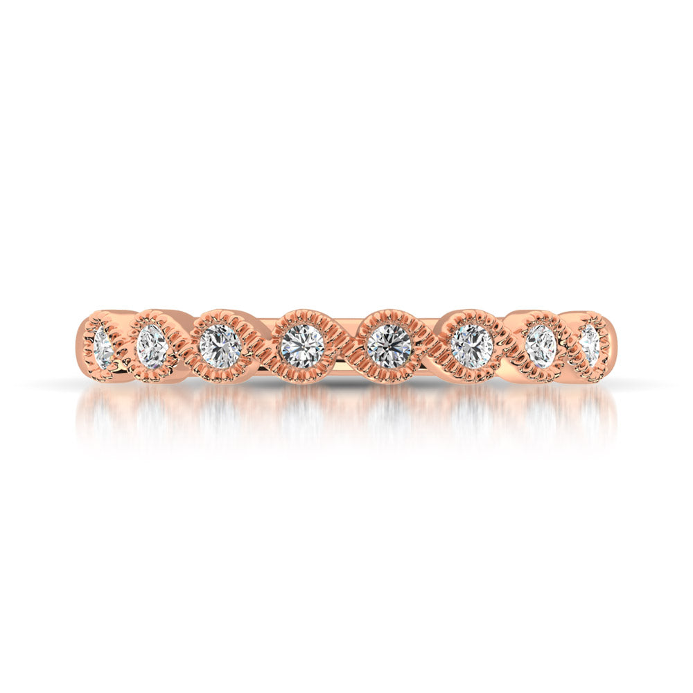 14K Rose Gold 1/10 Ct.Tw. Diamond Stackable Band