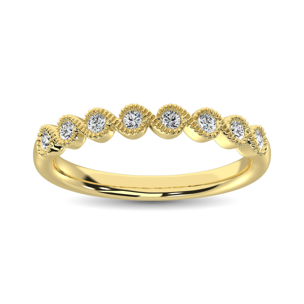 14K Yellow Gold 1/10 Ct.Tw. Diamond Stackable Band