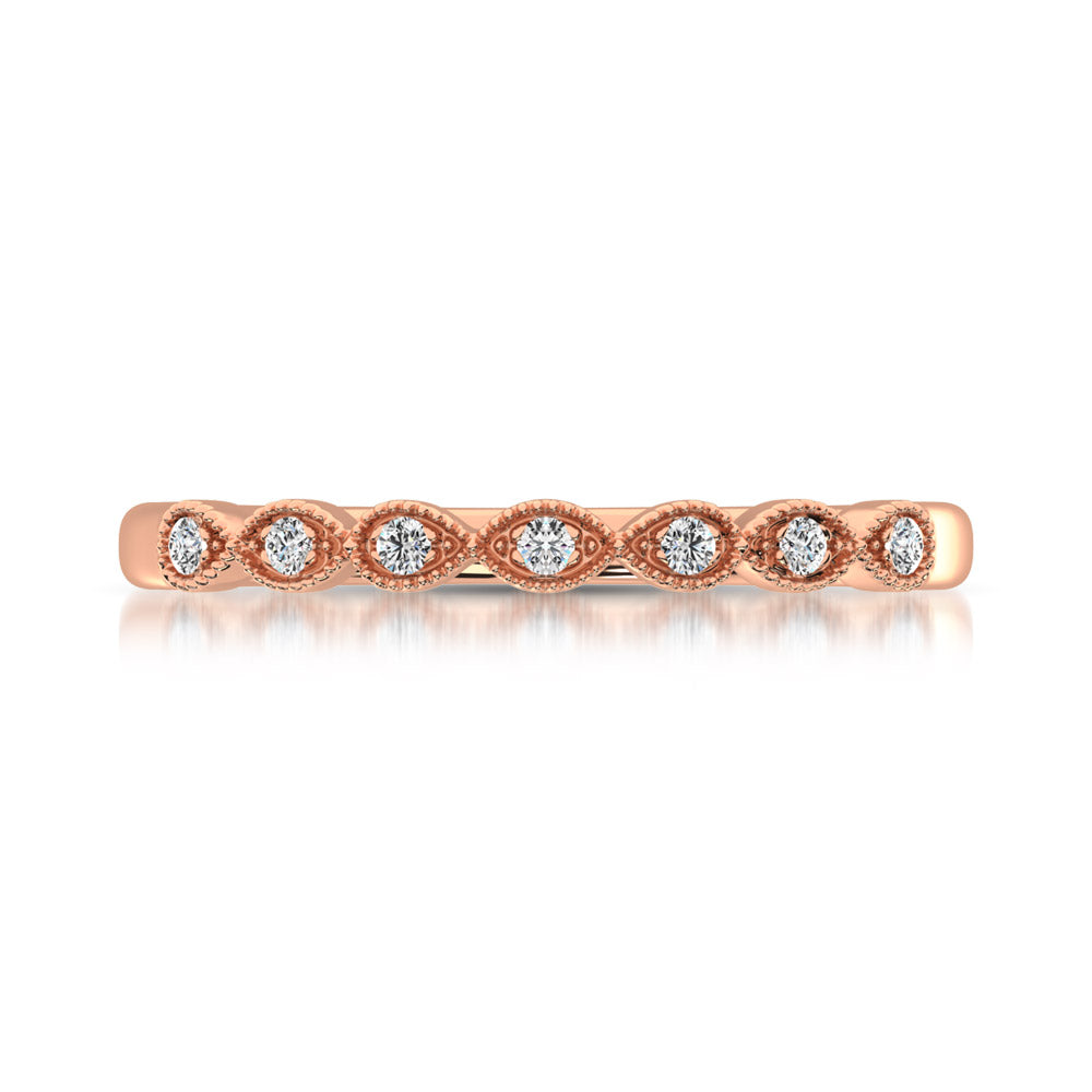 14K Rose Gold 1/20 Ct.Tw. Diamond Stackable Band