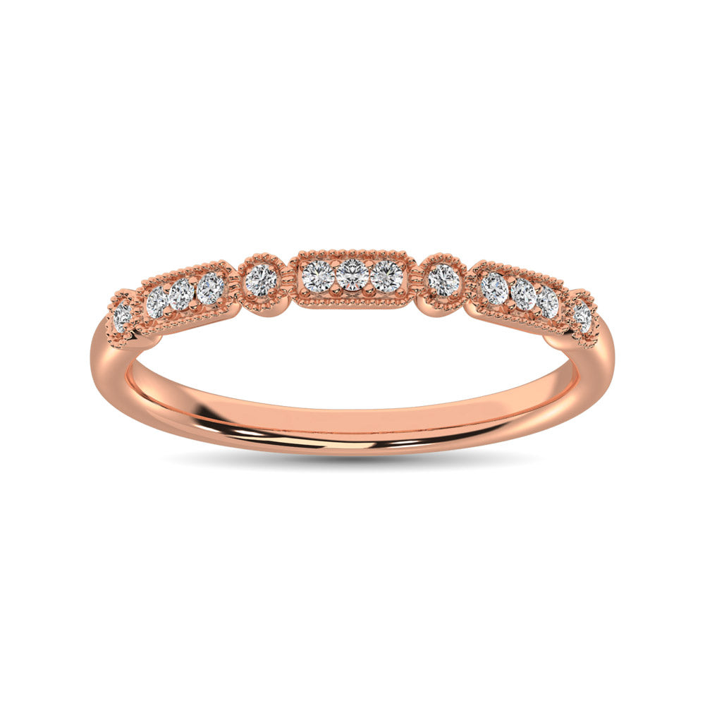 14K Rose Gold 1/20 Ct.Tw. Diamond Stackable Band