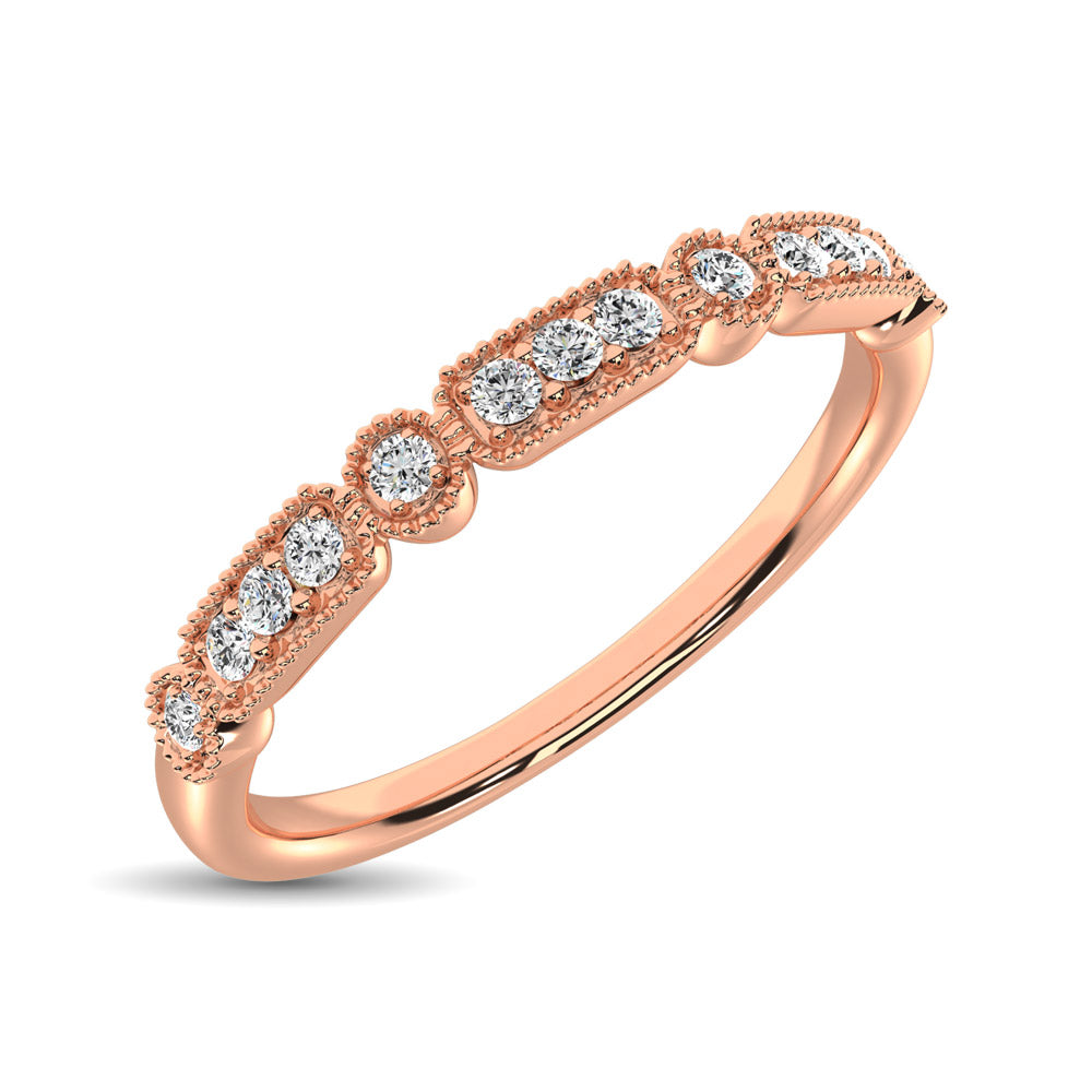 14K Rose Gold 1/20 Ct.Tw. Diamond Stackable Band