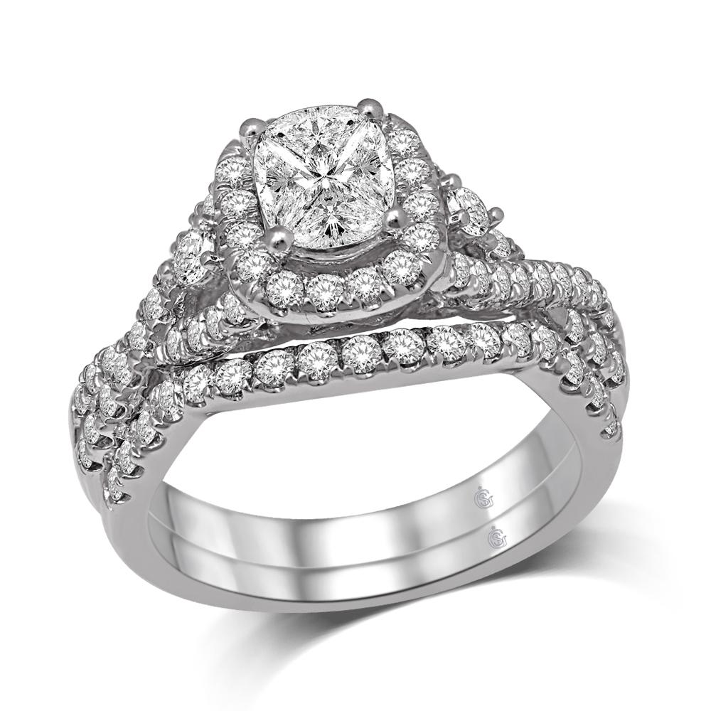 Lovecuts 14K White Gold 1 1/2 Ct.Tw.Diamond Bridal Ring