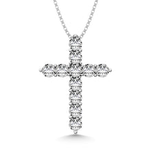 Cargar imagen en el visor de la galería, 10K White Gold 1/20 Ct.Tw.Diamond Cross Pendant