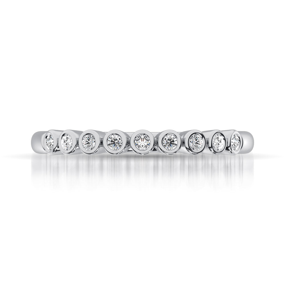 14K White Gold 1/10 Ct.Tw.Diamond Stackable Band