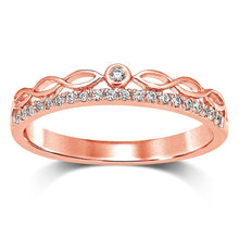 Load image into Gallery viewer, 10k Rose Gold 1/10 Ct.Tw.Diamond Stackable Band