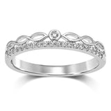 10k White Gold 1/10 Ct.Tw.Diamond Stackable Band