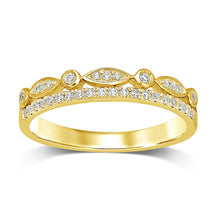 Cargar imagen en el visor de la galería, 10k Yellow Gold 1/6 Ct.Tw.Diamond Stackable Band