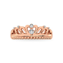 Load image into Gallery viewer, 14K Rose Gold 1/20 Ct.Tw.Diamond Crown Stackable Band