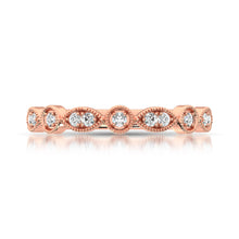 Load image into Gallery viewer, 14K Rose Gold 1/8 Ct.Tw.Diamond Stackable Band