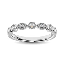 Cargar imagen en el visor de la galería, 14K White Gold 1/8 Ct.Tw.Diamond Stackable Band