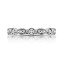 Cargar imagen en el visor de la galería, 14K White Gold 1/8 Ct.Tw.Diamond Stackable Band