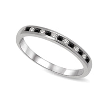 Cargar imagen en el visor de la galería, 14K White Gold 1/6 Ctw Black &amp; White Diamond Machine Band