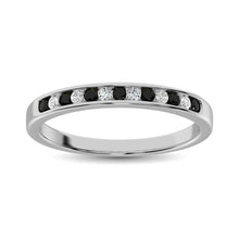 Load image into Gallery viewer, 14K White Gold 1/6 Ctw Black &amp; White Diamond Machine Band