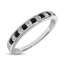 Load image into Gallery viewer, 14K White Gold 1/6 Ctw Black &amp; White Diamond Machine Band