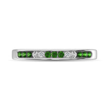 Cargar imagen en el visor de la galería, 14K White Gold 1/6 Ctw Tsavorite &amp; Diamond Machine Band