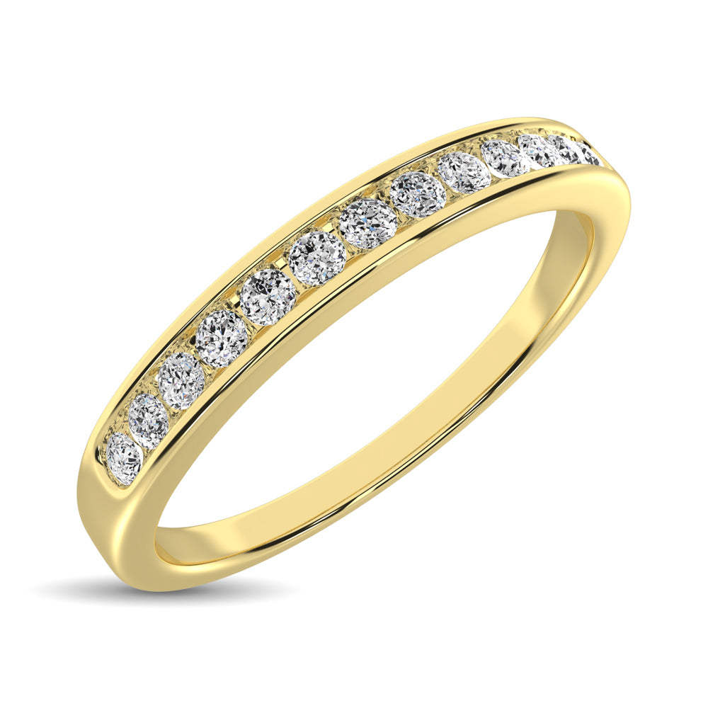 14K Yellow Gold 1/5 Ctw Diamond Channel Set Machine Band