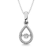 Cargar imagen en el visor de la galería, Sterling Silver Moving Diamond Accent Pear Shape Pendant