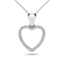 Cargar imagen en el visor de la galería, 10K White Gold 1/10 Ctw Diamond Heart Pendant