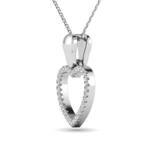 Cargar imagen en el visor de la galería, 10K White Gold 1/10 Ctw Diamond Heart Pendant