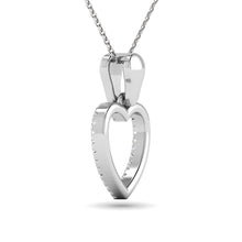 Cargar imagen en el visor de la galería, 10K White Gold 1/10 Ctw Diamond Heart Pendant