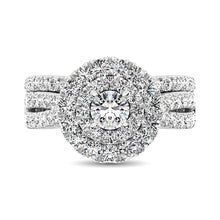 Cargar imagen en el visor de la galería, Diamond 2 Ct.Tw. Double Halo Bridal Ring in 10K White Gold