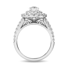 Cargar imagen en el visor de la galería, Diamond 2 Ct.Tw. Double Halo Bridal Ring in 10K White Gold