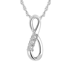 Cargar imagen en el visor de la galería, Sterling Silver Diamond Accent Infinity Pendant